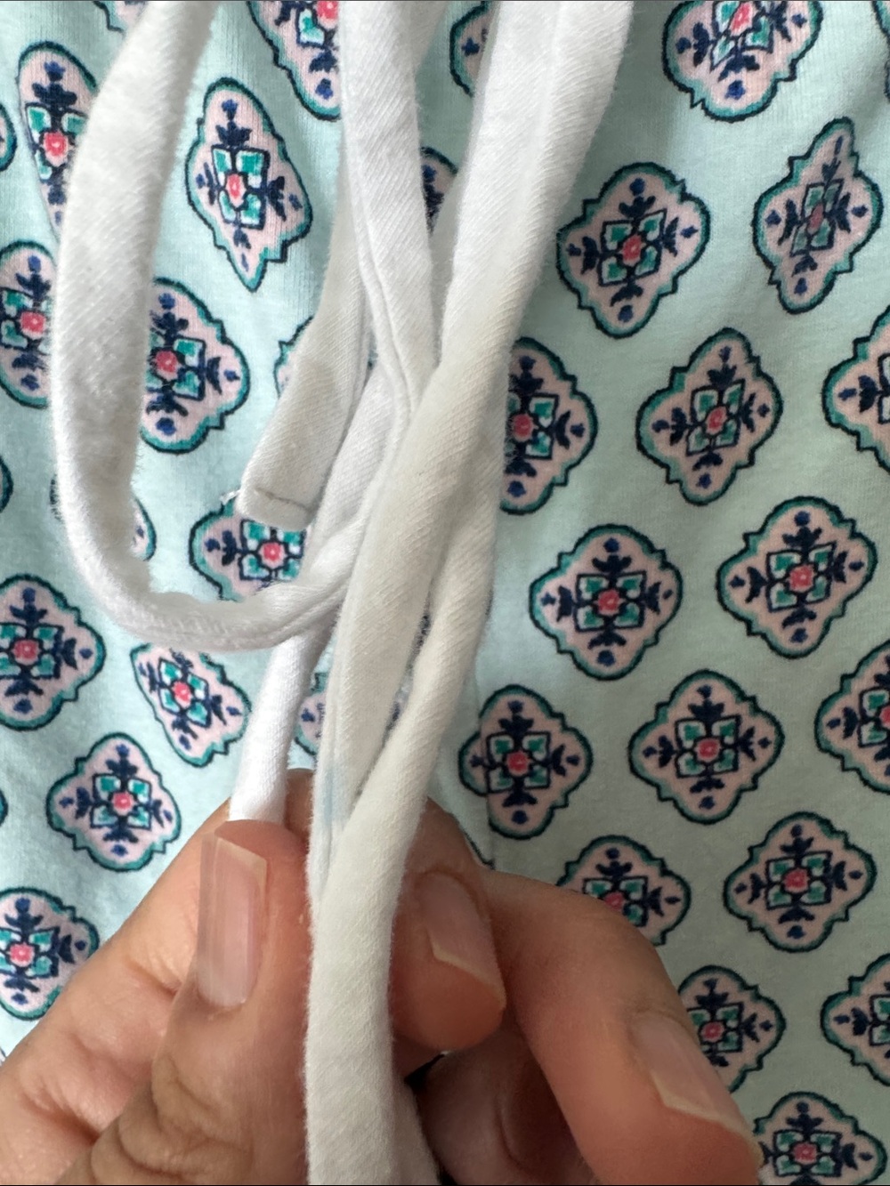 Jane and Bleecker Mint Patterned Short Sleeve Button-Up Pajama set - Picture 5 of 7